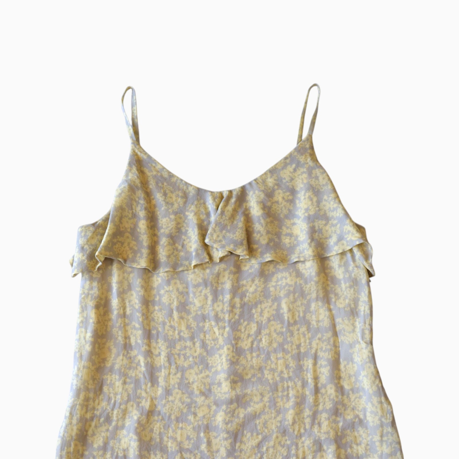 Vintage 90s Giorgio Armani Yellow Floral Silk Slip Dress Size 8 — image 2 of 5